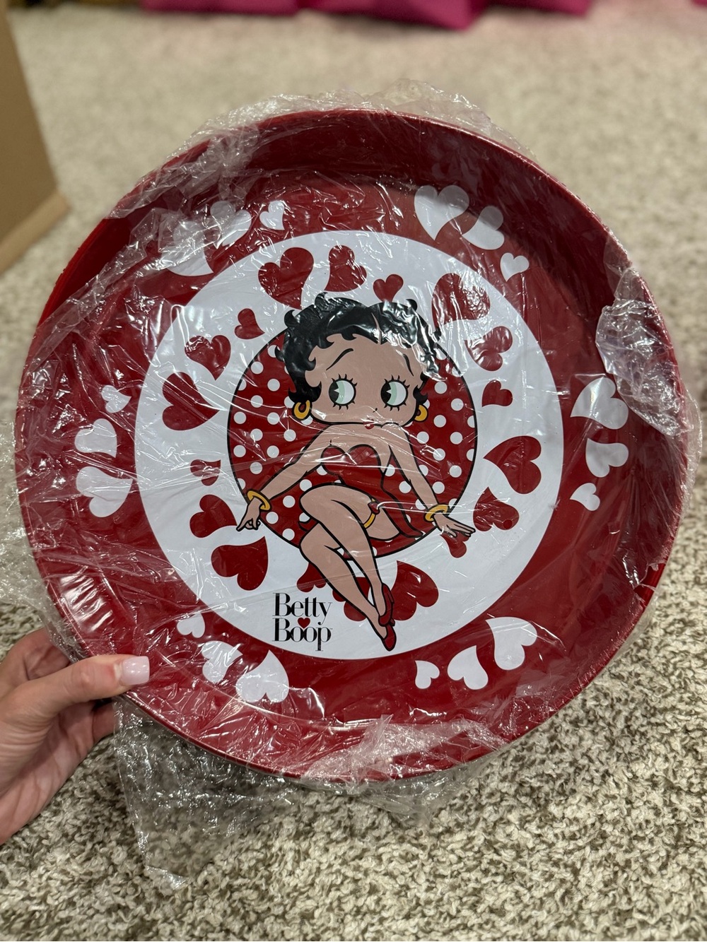 Betty Boop Red and White Heart Party Tray (3)
